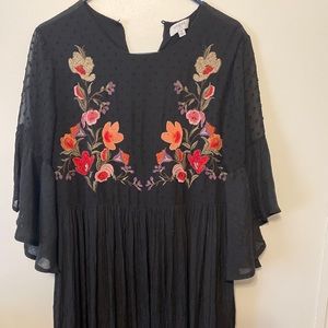 Umgee Black Floral Dress